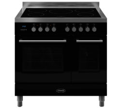 BRITANNIA  Q Line 90 Electric Induction Range Cooker - Gloss Black & Stainless Steel